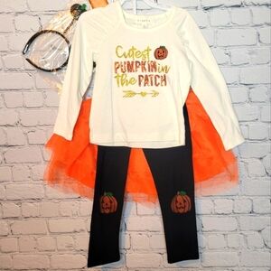 NWT Size 5 Halloween Pumpkin Tutu Set